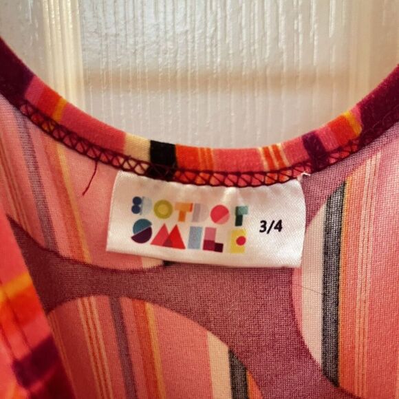 Dot Dot Smile Striped Circles Twirl Dress Flutter Sleeve Girls Size 3/4 - Picture 6 of 10